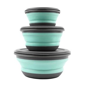 Faltbares 3-teiliges Set aus Silikon für Lunchbox, Camping und Outdoor-Aktivitäten, ideal für Wandern und Reisen