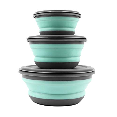 Faltbares 3-teiliges Set aus Silikon für Lunchbox, Camping und Outdoor-Aktivitäten, ideal für Wandern und Reisen