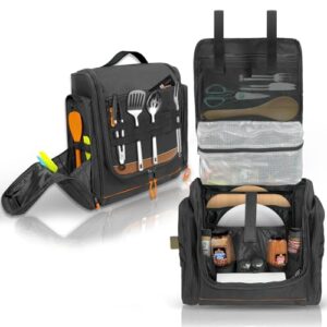 Taktische Camping-Küchen-Organizer-Tasche mit Papierhandtuchhalter, ideal für Grillen, Wandern und Wohnmobil-Camping