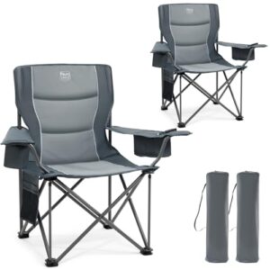 TIMBER RIDGE 2er Campingstuhl Faltbar, Übergroß, 63cm Sitzbreit, Klappstuhl für Outdoor-Aktivitäten, Campingstuhl mit Isolierte Kühltasche und Gepolsterter Sessel