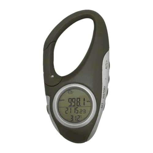 Tragbares Karabiner-Höhenmesser und Barometer mit Temperaturmessung für Bergsteiger und Outdoor-Wetterbedingungen - Multifunktionales Instrument zur Messung der Zeit, Temperatur und Luftdruck bei Bergwanderungen und Outdoor-Aktivitäten