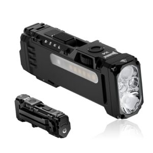 Mini LED Taschenlampe mit RGB Licht, 1500 Lumen Helligkeit, EDC Taktische Taschenlampe für Camping und Notfälle