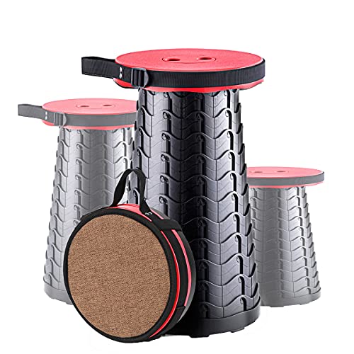 Faltbarer Klapphocker mit Tragfähigkeit 180KG, ideal für Indoor- und Outdoor-Aktivitäten, Weiches Kissen und Teleskopisches Design