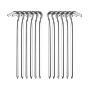 Zeltheringe für Garten, Camping, Angeln und Zelten - 12 Stück - Aluminiumlegierung - für harte Böden und normale Zeltplätze
