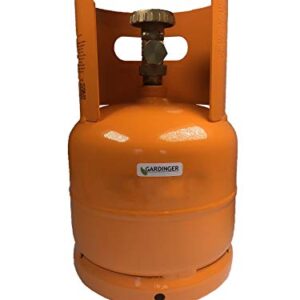 GARDINGER befüllbare 1 kg Gasflasche orange mit Kragen Propan/Butan mit Anschluss 3/8"