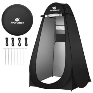 AVOFOREST Pop Up Duschzelt, Toilettenzelt mit Tragetasche & Zubehör für Camping, Strand und Wandern. Mobile Umkleidezelt Privatsphäre Toilette Outdoor Klozelt.