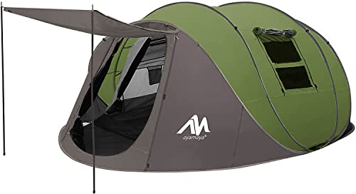Camping-Zelt für 4-6 Personen, wasserdicht und windfest, mit Vorraum und 5 Fenstern