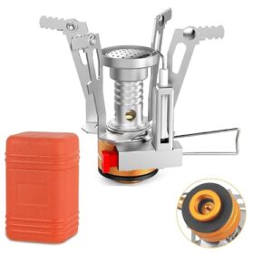 Aiyraa Mini Gaskocher 3000W Outdoor mit Piezozündung, Tragbar und Kompakt für Camping, Trekking, Picknick - Gasbrenner mit Transportbox