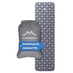 Alpenwert Outdoor Schlaf-Set - Isomatte Ultraleicht + Pumpsack 7,5L für Camping und Wandern