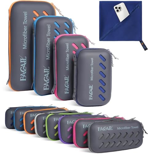 Ein perfektes Sporthandtuch, Strandhandtuch, Reisehandtuch und Badehandtuch in einer. Das BAGAIL-Mikrofaser-Handtuch ist ultra-leicht und schnell trocknend, atmungsaktiv, hypoallergen und umweltfreundlich.