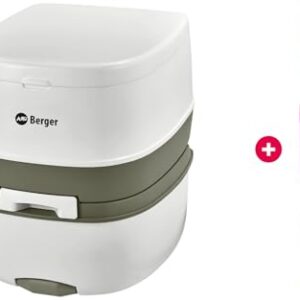 Mobile Campingtoilette Bio Supreme 22L Starter Set von Berger, Platzsparend und leicht zu reinigen, mit abnehmbarem Abwassertank, ideale Camping-Ausrüstung für den Start