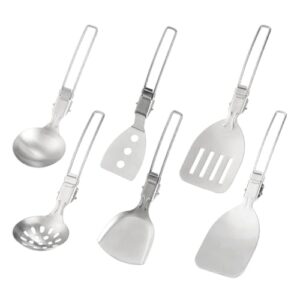 6er-Pack Camping-Kochbesteck-Set aus Edelstahl 304 - Tragbares, faltbares Outdoor-Küchen-Set fürs Camping