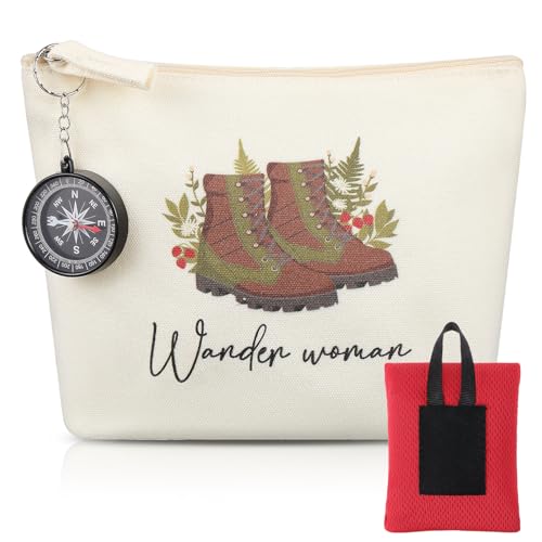Wandern Geschenk 4er Set mit Picknickdecke, Kompass und Regenponcho für Damen