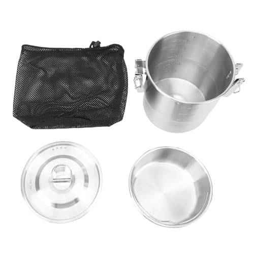 Tragbarer Reiskocher aus Edelstahl für Outdoor-Aktivitäten, Camping-Kochtopf mit Dual Handle, perfekt für Einzelpersonen oder kleine Gruppen