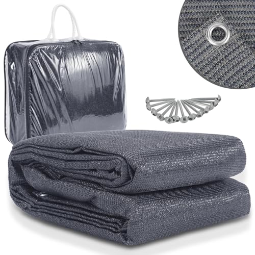 Vorzeltteppich, Markisenteppich, Campingteppich, Outdoor-Wetterfest, Zeltteppich mit 13 Heringen und Tragetasche (Grau Blau)