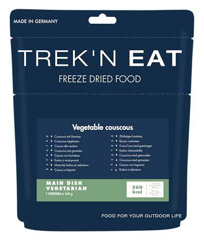 KATADYN Trek'n Eat Couscous mit Gemüse, glutenhaltig und vegetarisch geeignet, gefriergetrocknet ohne Konservierungsstoffe oder Geschmacksverstärker.