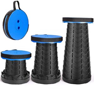 Klapphocker Faltbar Höhenverstellbar, Camping Hocker Verstellbar 180kg, Faltstuhl Outdoor Konzert Festival Angeln Wandern Garten, Blau