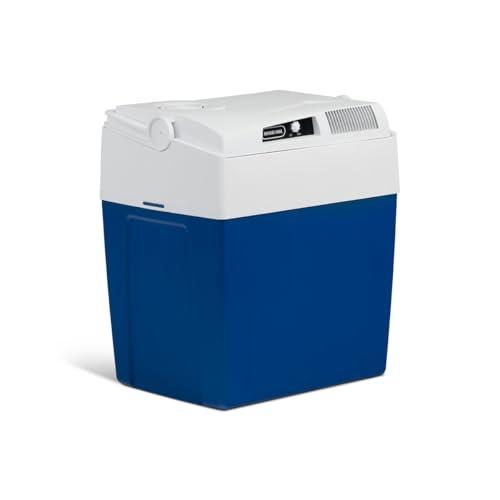 Tragbare Kühlschrank für Camping-Trips und Outdoor-Reisen mit 26 Liter Fassungsvermögen, flexible Stromversorgung über 12V-Bordnetz oder 230V-Steckdose und effiziente Kühlung bis zu 18°C unter der Umgebungstemperatur