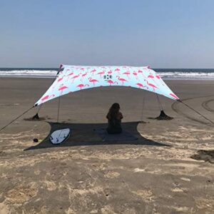 Nesos Grande Beach Zelt, 2,1 m hoch, 2,8 m x 2,8 m, mit verstärkten Ecken und Kühlfach, ideal für Strandurlaub