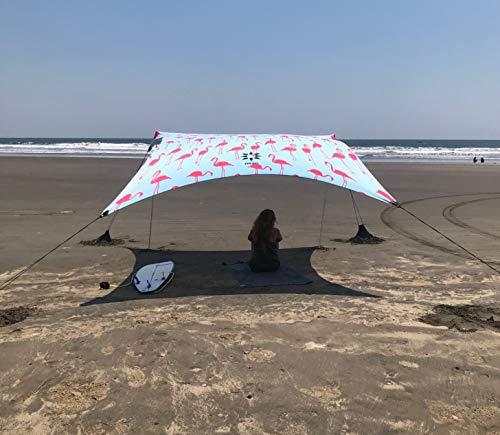 Nesos Grande Beach Zelt, 2,1 m hoch, 2,8 m x 2,8 m, mit verstärkten Ecken und Kühlfach, ideal für Strandurlaub