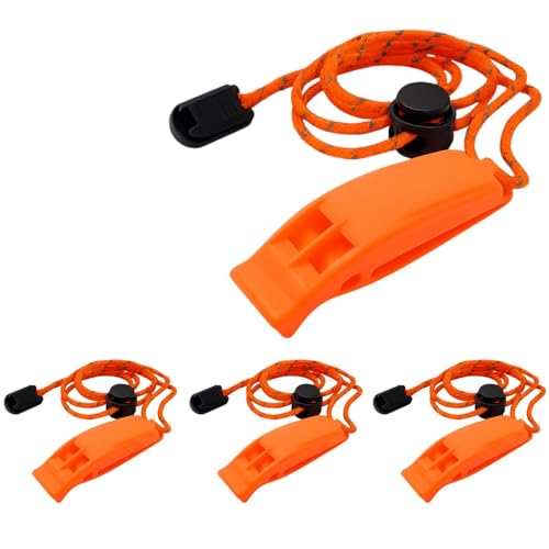 Notfallpfeife für Notfälle und Notsituationen, Signalpfeife für Outdoor-Aktivitäten wie Wandern und Camping, 4 Stück mit robuster Konstruktion und klarer Ton