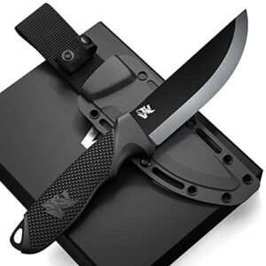 Outdoor-Messer aus D2-Stahl, Angelmesser mit feststehender Klinge, Bushcraft-Messer, ODENWOLF W-Scandi Serie, Premium Survival Messer