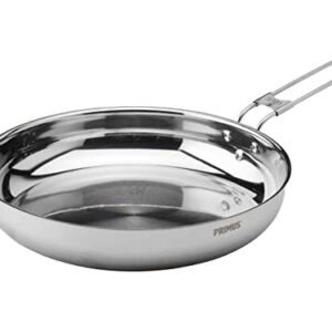 Silberne Campingpfanne 'Campfire' aus Edelstahl, 21 cm, geeignet für Outdoor-Kochen und -backen