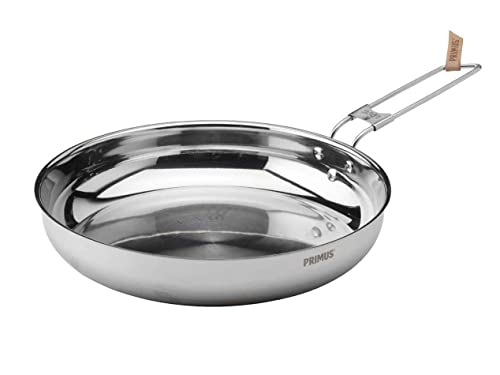 Silberne Campingpfanne 'Campfire' aus Edelstahl, 21 cm, geeignet für Outdoor-Kochen und -backen