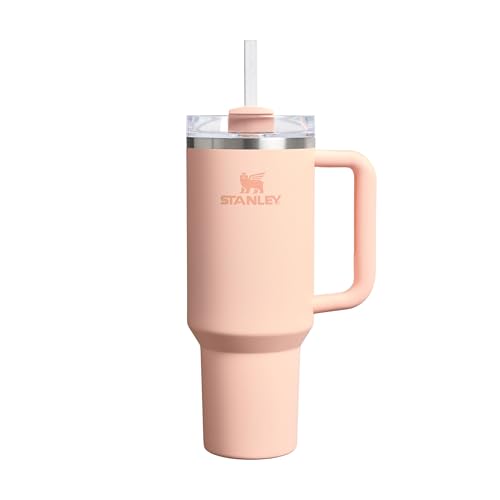 STANLEY 1913 Quencher H2.0 Flowstate Trinkflasche mit Strohhalm, 1,2L - Thermobecher kühlt 11 Stunden, BPA frei, Edelstahl Trinkbecher, Orange Cream