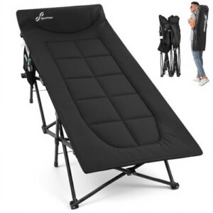 Feldbett für Camping, Reisen und Outdoor-Aktivitäten, Gewichtskapazität bis 204 kg, 69 cm x 79 cm, klappbares Bett für Erwachsene