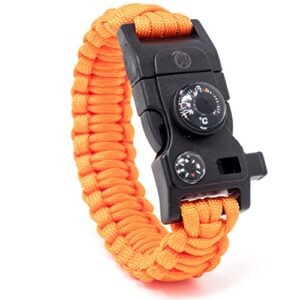 Steinbock7 Matterhorn 16in1 All-in-One Paracord Armband, widerstandsfähig, Mini-MultiTool, Survival Gadget (orange)