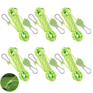Seilratsche für Zelt, Sonnensegel und Outdoor-Aktivitäten. 6 Stück 4MM Verstellebar. Abspannseile mit Seilbremse.