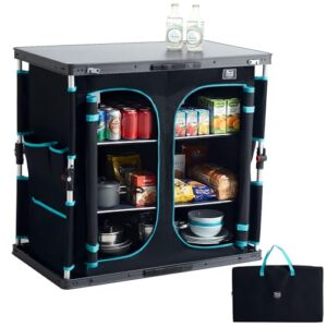 Faltbare Campingküche mit Aluminiumgestell, praktische und umfassende Küchenbox für deinen Urlaub, mit Tragetasche