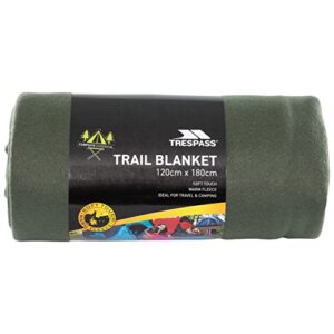 Praktische Reisedecke für Camping, Picknick oder Freizeitaktivitäten - Trespass Snuggles Reisedecke mit 120 cm Maß in grün-oliv Farbe