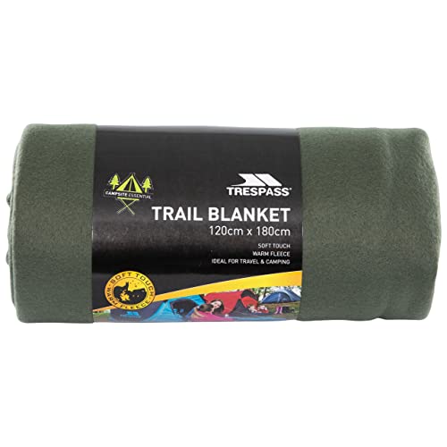Praktische Reisedecke für Camping, Picknick oder Freizeitaktivitäten - Trespass Snuggles Reisedecke mit 120 cm Maß in grün-oliv Farbe