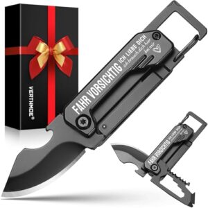 Vatertagsgeschenk mit Taschenmesser und Schlüsselanhänger, praktisches Multitool für Männer zum Valentinstag oder Geburtstag