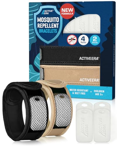 Mückenschutz Armband, Outdoor-Schutz, Camping, Anti-Mückenarmband für Kinder und Erwachsene, nachfüllbar, Wasserfest, bis zu 40 Tage Schutz