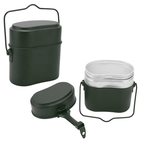 Aluminium-Kochtopf in Militärqualität für Outdoor-Aktivitäten, Kochgeschirr-Set für Camping, Wandern und Grillen bis 180 °C