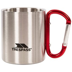 Elegante Trinkwasserflasche BRUSKI SILVER mit Doppelwandigkeit und Karabinergriff für unterwegs