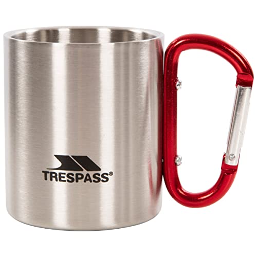 Elegante Trinkwasserflasche BRUSKI SILVER mit Doppelwandigkeit und Karabinergriff für unterwegs