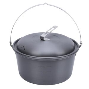 Camping-Kochtopf, 5L große Kapazität, tragbarer Kochtopf aus Edelstahl für Camping, Barbecue, Kochen und Grillen