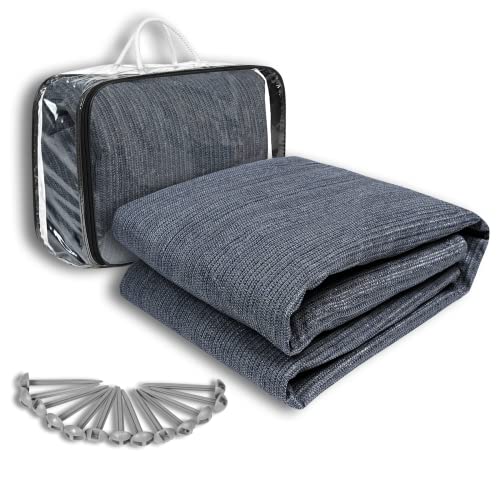 Froadp 2,5 x 3 m Camping Outdoor Teppich Vorzeltteppich Wetterfest aus HDPE mit Aluminiumringen und Erdspießen Gewebeplane Campingmatte Zeltteppich im Freien mit Tragetasche für Versammlungen Ausflüge