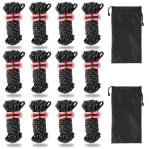 12 reflektierende Abspannseile aus Nylon für Camping und Outdoor-Anwendungen, mit Aluminiumspanner und hoher Tragfähigkeit von bis zu 260 kg