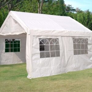 Ersatzdach für Zelt 4x8 Meter, PE weiß 180g/m², inklusive Spanngummis und stabile PE-Dachplane von DEGAMO für Sommerabende im Freien