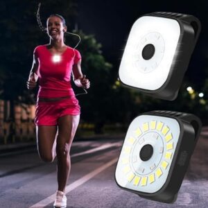 Editbar 2 Stück Mini LED Clip Lampe - Sicherheitslicht für Outdoor-Aktivitäten, hohe Helligkeit und lange Akkulaufzeit, USB wiederaufladbare und Wasserdichte Lampe