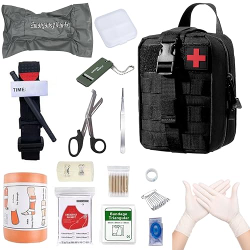 Erste Hilfe Set, Medizinische Tasche für Camping, Jagd, Wandern und Abenteuer mit Trauma Kit und Blutungskontrolle
