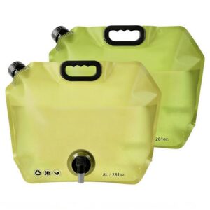 2 Stück Faltbarer Wasserkanister mit Hahn 8L, Auslaufsicherer Faltbarer Wasserbeutel für Camping, Wandern, Picknick, BBQ, Reisen & Outdoor