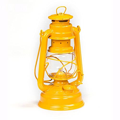 Traditionelle Petroleumlampe Feuerhand Sturmlaterne Baby Special 276 Gelb für Garten, Camping und Balkon mit 20 Stunden Leuchtdauer, Made in Deutschland
