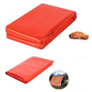 Notfallschlafsack, Biwaksack und Wärmezelt in Orange für Outdoor-Aktivitäten wie Wandern, Camping und Rettung