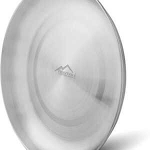 Normani Outdoor Teller aus hochwertigem 18/8 Edelstahl, lebensmittel-echt und geschmacks-neutral, ideal für den Verzehr von Mahlzeiten unterwegs.